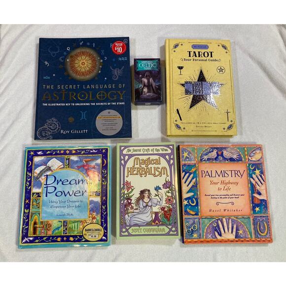 Unbranded Other - Book Bundle Tarot Astrology Dream Power Palmistry Herbalism W/ Tarot Deck Poster